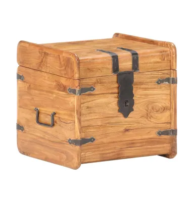Chest 15.7"x15.7"x15.7" Solid Acacia Wood