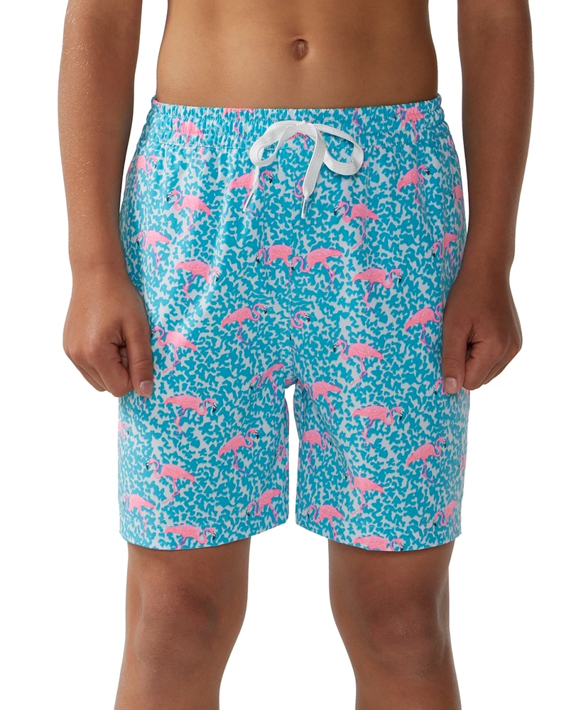 Chubbies Big Boys The Domingo's Are For Flamingos Classic Swim Trunks - Bright Blue