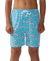 Chubbies Big Boys The Domingo's Are For Flamingos Classic Swim Trunks - Bright Blue