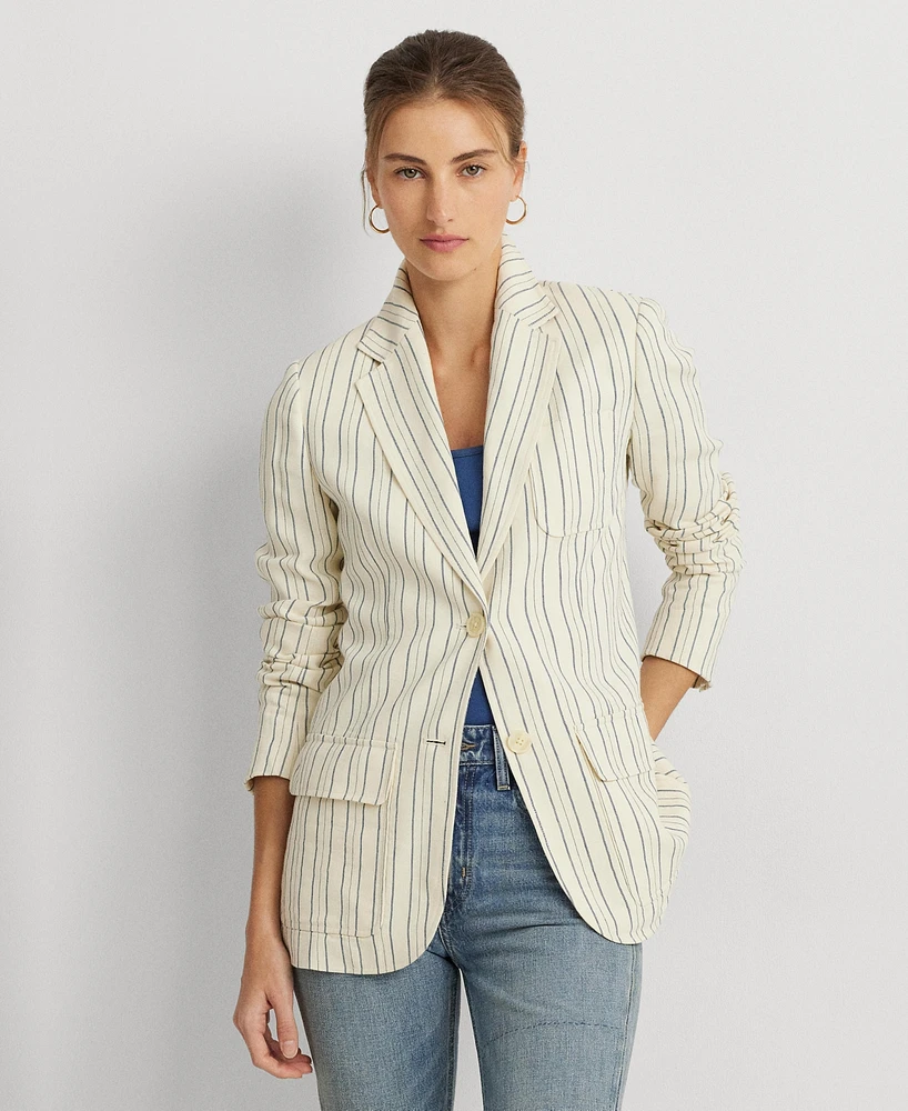 Lauren Ralph Women's Striped Cotton-Blend Blazer