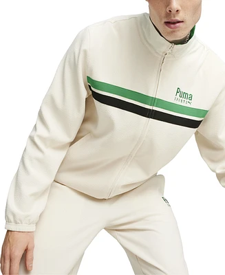 Puma Men's Team Track Striped Stand-Collar Zip Jacket