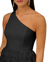 Adrianna by Adrianna Papell Women's Chiffon Feather Cocktail Dress