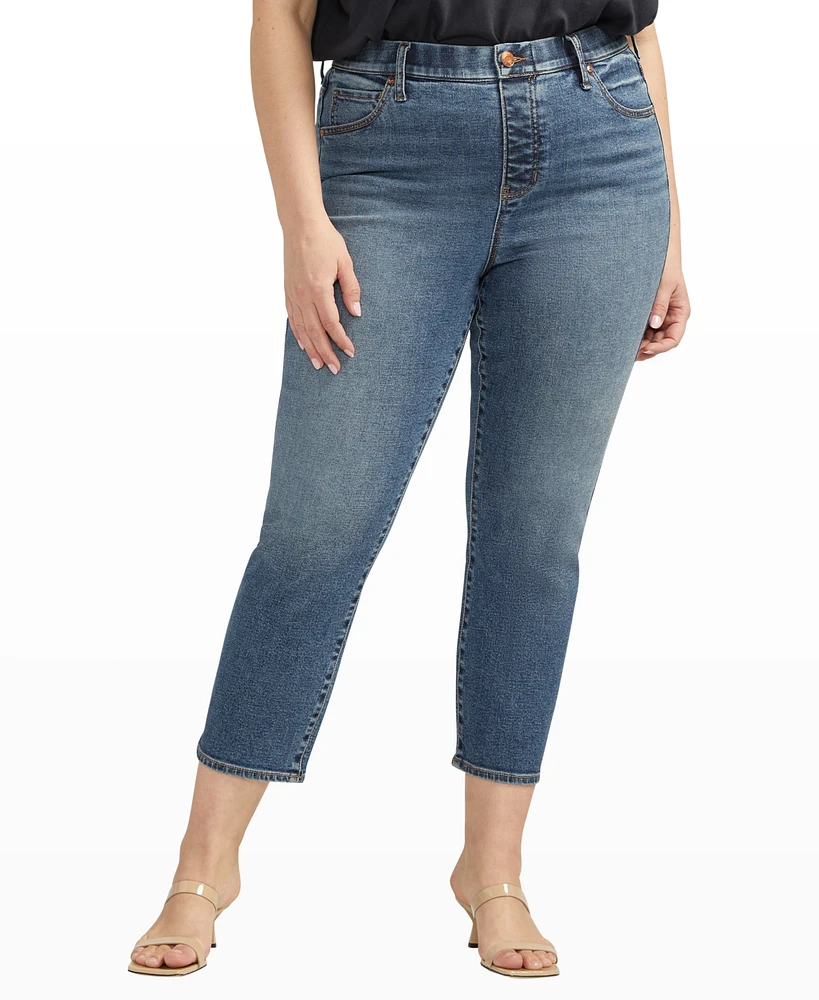 Jag Plus Valentina High Rise Straight Leg Cropped Jeans