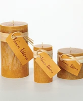 Vance Kitira Timber Pillar Candles, Set of 3