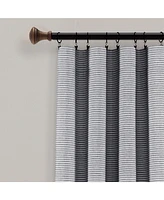 Farmhouse Button Stripe Yarn Dyed Woven Cotton Window Curtain Panels