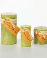 Vance Kitira Timber Pillar Candles, Set of 3