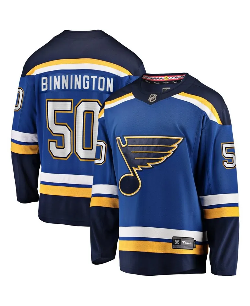 Men's Fanatics Jordan Binnington Royal St. Louis Blues Home Premier Breakaway Player Jersey