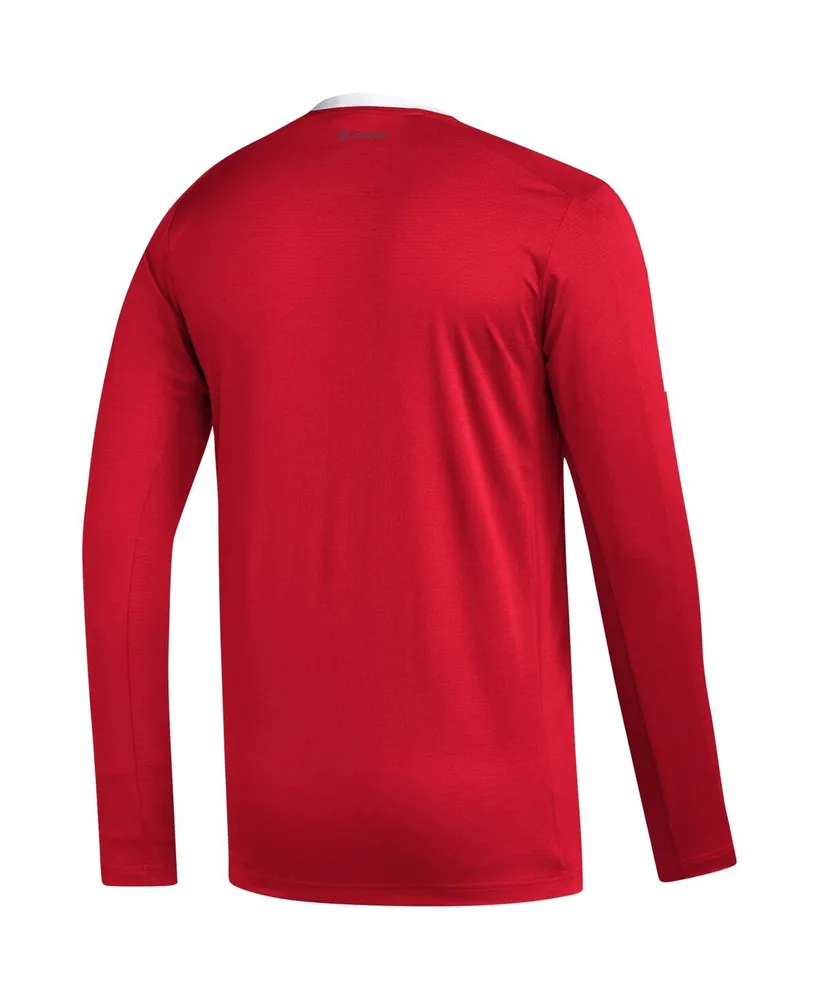 Men's adidas Red Washington Capitals Aeroready Long Sleeve T-shirt