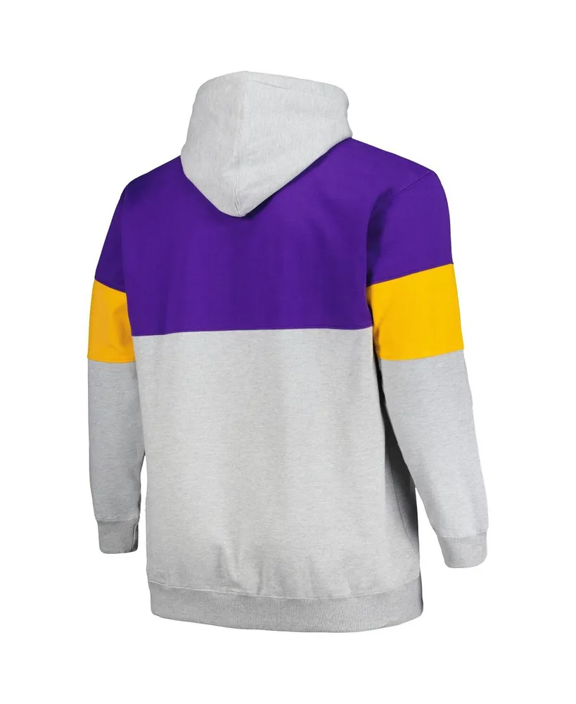 Men's Fanatics Purple, Gold Los Angeles Lakers Big and Tall Pullover Hoodie