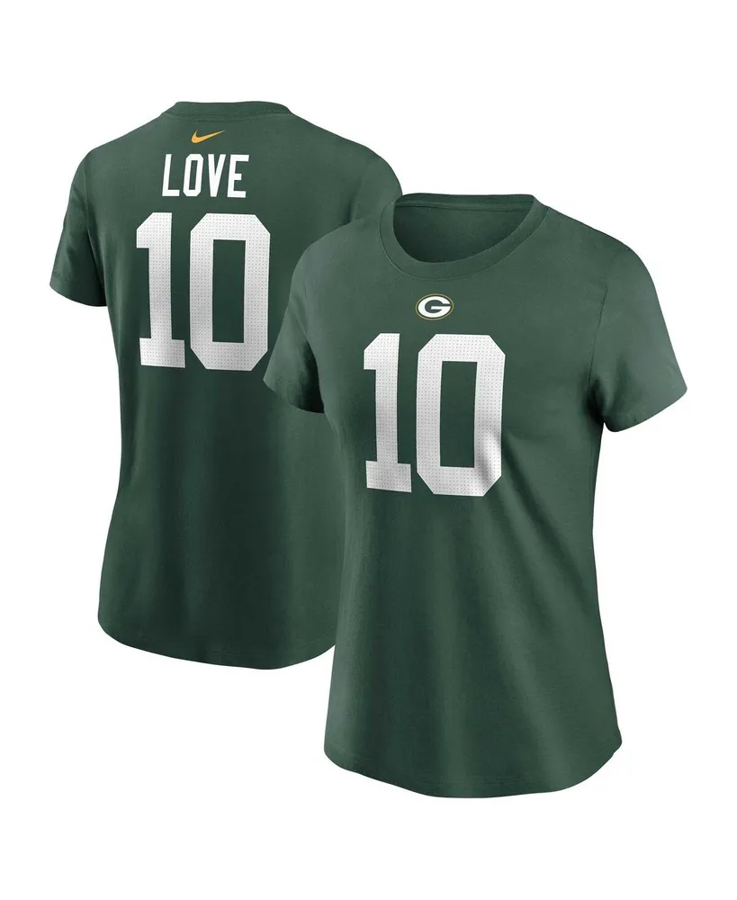 Women's Nike Jordan Love Green Bay Packers Player Name and Number T-shirt
