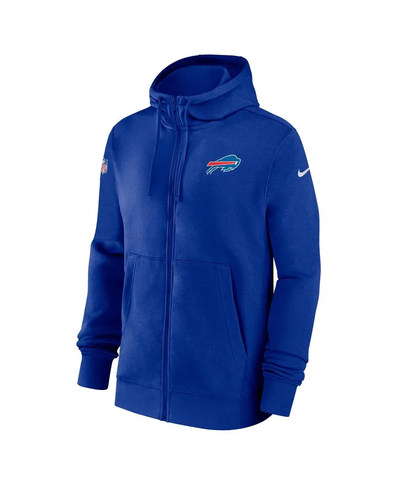 Men's Nike Royal Buffalo Bills Sideline Club Performance Full-Zip Hoodie