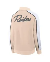 Women's Fanatics Tan Las Vegas Raiders Lounge Full-Snap Varsity Jacket