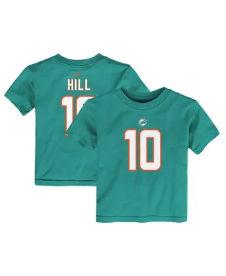 Toddler Boys and Girls Nike Tyreek Hill Aqua Miami Dolphins Player Name Number T-shirt