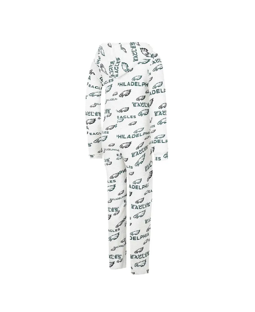 Women's Concepts Sport Cream Philadelphia Eagles Docket Hoodie Full-Zip Union Suit