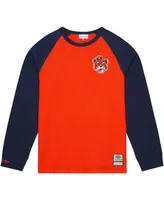 Men's Mitchell & Ness Orange Auburn Tigers Legendary Slub Raglan Long Sleeve T-shirt