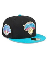Men's New Era Black, Turquoise New York Knicks Arcade Scheme 59FIFTY Fitted Hat