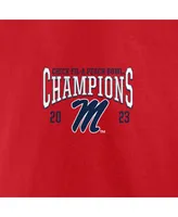 Men's Fanatics Red Ole Miss Rebels 2023 Peach Bowl Champions Score T-shirt