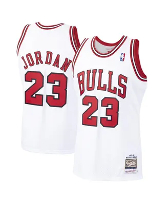 Men's Mitchell & Ness Michael Jordan White Chicago Bulls 1997/98 Hardwood Classics Authentic Jersey