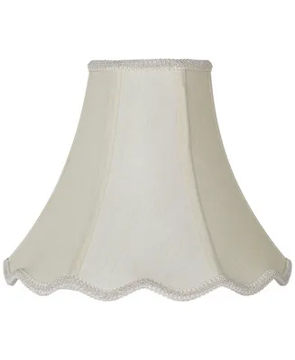 Creme Small Scallop Bell Lamp Shade 5" Top x 12" Bottom x 10" Slant x 9.5 High (Spider) Replacement with Harp and Finial - Imperial Shade