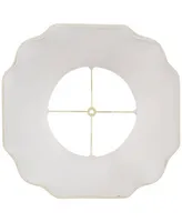 Creme Medium Bell Cut Corner Lamp Shade 10" Top x 16" Bottom x 14" Slant x 13.5" High (Spider) Replacement with Harp and Finial - Imperial Shade