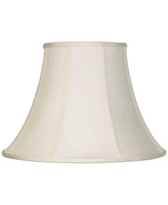 Creme Large Bell Lamp Shade 9" Top x 18" Bottom x 13" Slant x 12.5" High (Spider) Replacement with Harp and Finial - Imperial Shade
