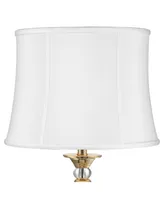 Imperial Collection White Medium Drum Lamp Shade 14" Top x 16" Bottom x 12" Slant (Spider) Replacement with Harp and Finial - Imperial Shade