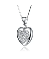 Fashionable and elegant White Gold Plated Heart Pendant Necklace