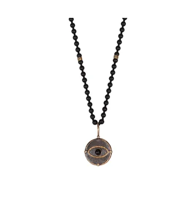 Men's Deep Consciousness - Matte Onyx Evil Eye Pendant Necklace