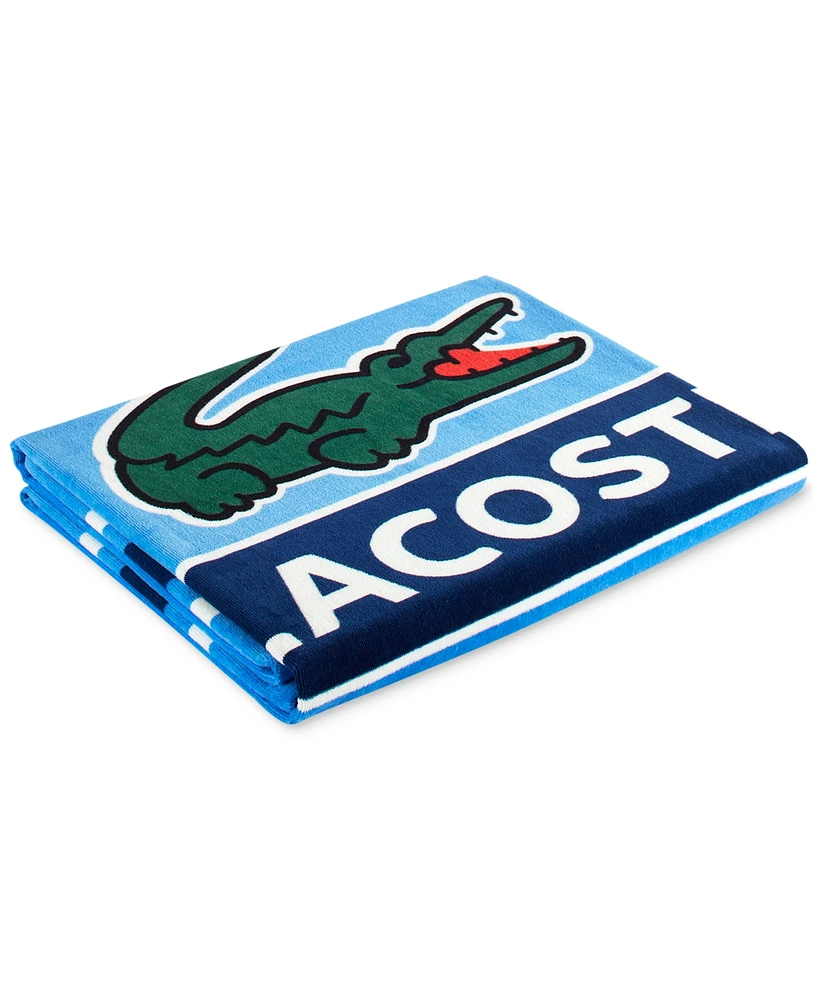 Lacoste Home Croc Badge Signature Cotton Beach Towel