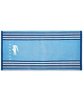 Lacoste Home Oki Striped Cotton Beach Towel