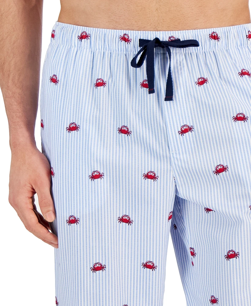 Club Room Men's Regular-Fit Crab-Print Pajama Pants, Created for Macy's
