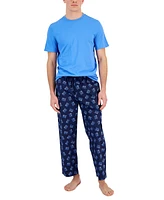 Club Room Men's 2-Pc. Solid T-Shirt & Best Dad Printed Pajama Pants Set, Created for Macy's