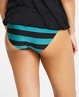 Nike Women's Statement Stripe Mid-Rise Bikini Bottoms