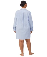 Lauren Ralph Plus Long-Sleeve Roll-Tab His Shirt Sleepshirt