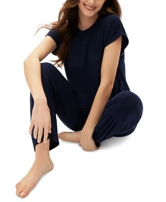 Gap Gapbody Womens Ribbed Short Sleeve Pajama Top Drawstring Pajama Pants