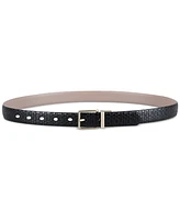 Calvin Klein Women's Two-In-One Reversible Skinny Texture Embossed Belt