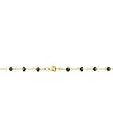 Effy Onyx Bezel Station & Chain 18" Collar Necklace in 14k Gold