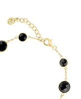 Effy Onyx Bezel-Set Graduated Station Link Bracelet in 14k Gold