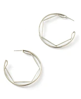 Matr Boomie Bhavani Silver-Tone Geometric Hoop Earrings