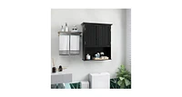 2-Door Wall Mount Bathroom Storage Cabinet with Open Shelf