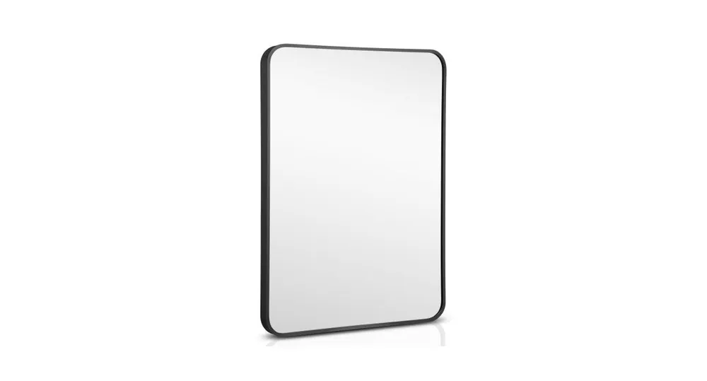 Metal Framed Bathroom Mirror with Rounded Corners