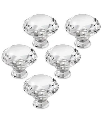 Cauldham Pack Premium Glass Crystal Kitchen Cabinet Knobs Pulls (1-5/8" Diameter