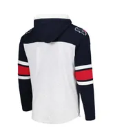 Men's '47 Brand Houston Texans Heather Gray Gridiron Lace-Up Pullover Hoodie