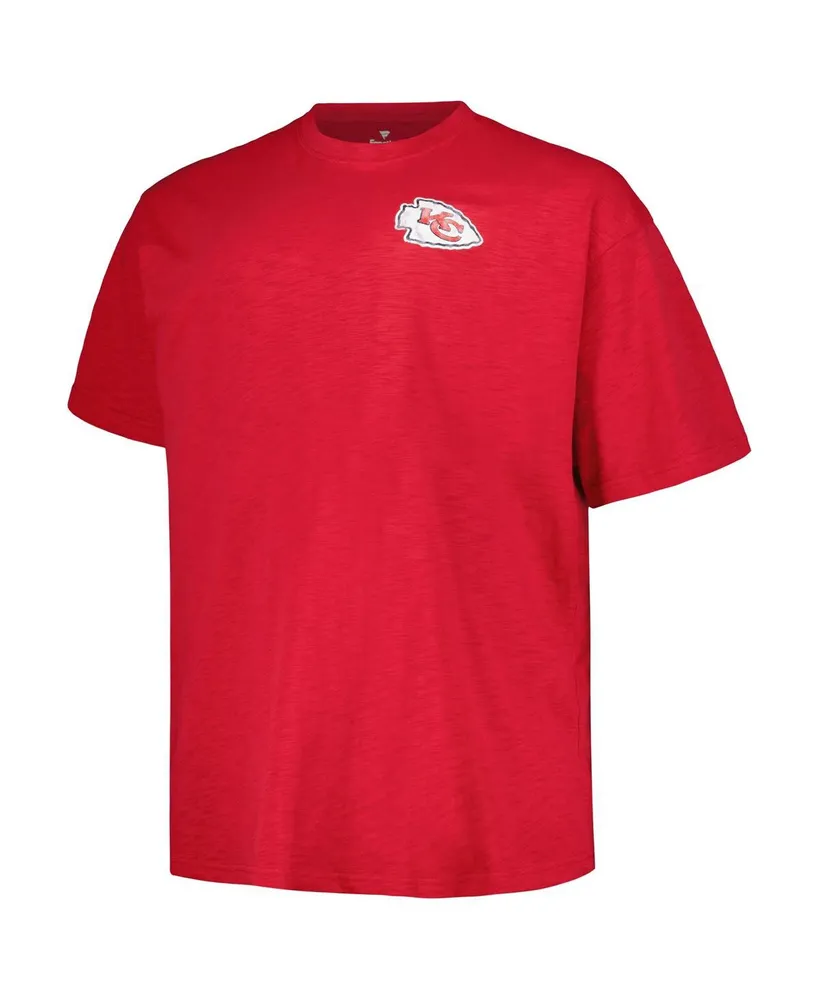 Men's Profile Red Distressed Kansas City Chiefs Big and Tall Two-Hit Throwback T-shirt