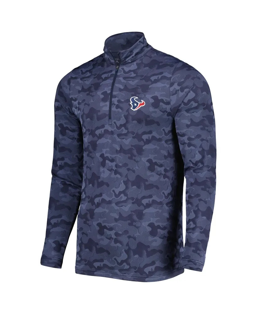 Men's Antigua Navy Houston Texans Brigade Quarter-Zip Sweatshirt