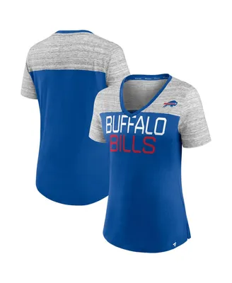 Women's Fanatics Royal, Heathered Gray Buffalo Bills Close Quarters V-Neck T-shirt