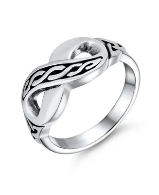 Best Friends Bff Sorority Sister Irish Celtic Love Knot Infinity Ring For Women Girlfriend Teen Oxidized .925 Sterling Silver