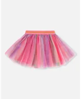 Girl Tulle Skirt Rainbow Stripe - Child