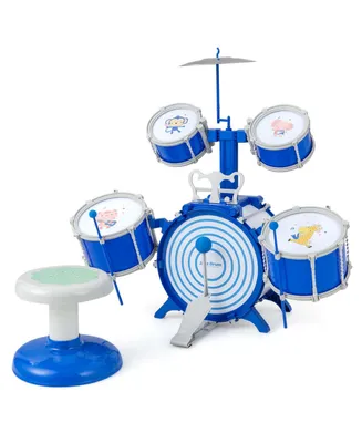 Kids Drum Set Educational Percussion Musical Instrument Toy with Bass Drum