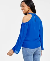 I.n.c. International Concepts Women's Long-Sleeve Halter-Neck Blouse, Created for Macy's